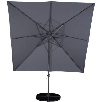 donkergrijze zweefparasol 3x3 meter afbeelding 4