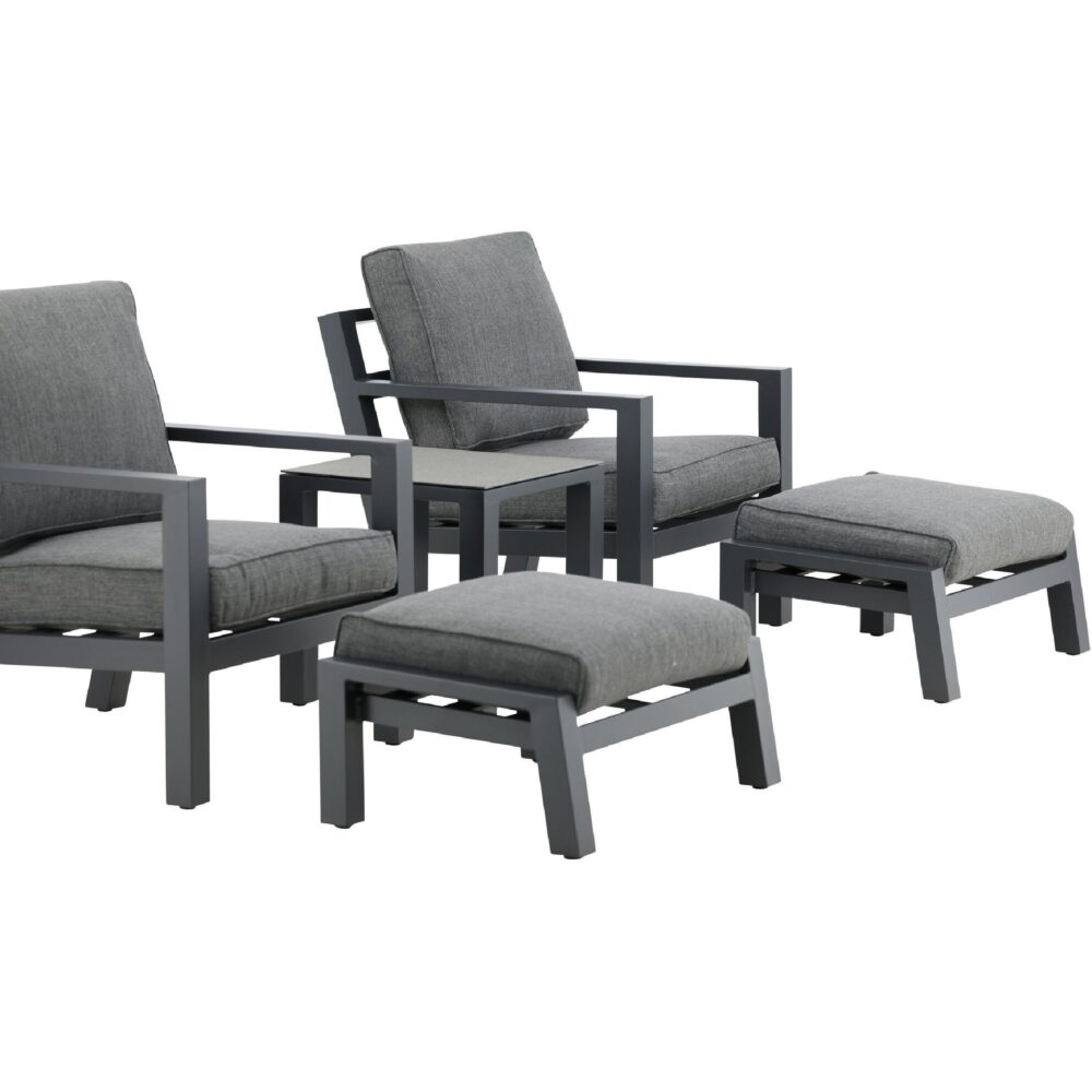 aluminium loungeset balkon zwart afbeelding 6