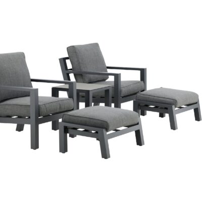 aluminium loungeset balkon zwart afbeelding 6