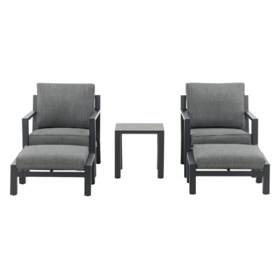 aluminium loungeset balkon zwart afbeelding 1