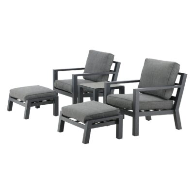 aluminium loungeset balkon zwart afbeelding 3