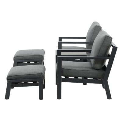 aluminium loungeset balkon zwart afbeelding 4