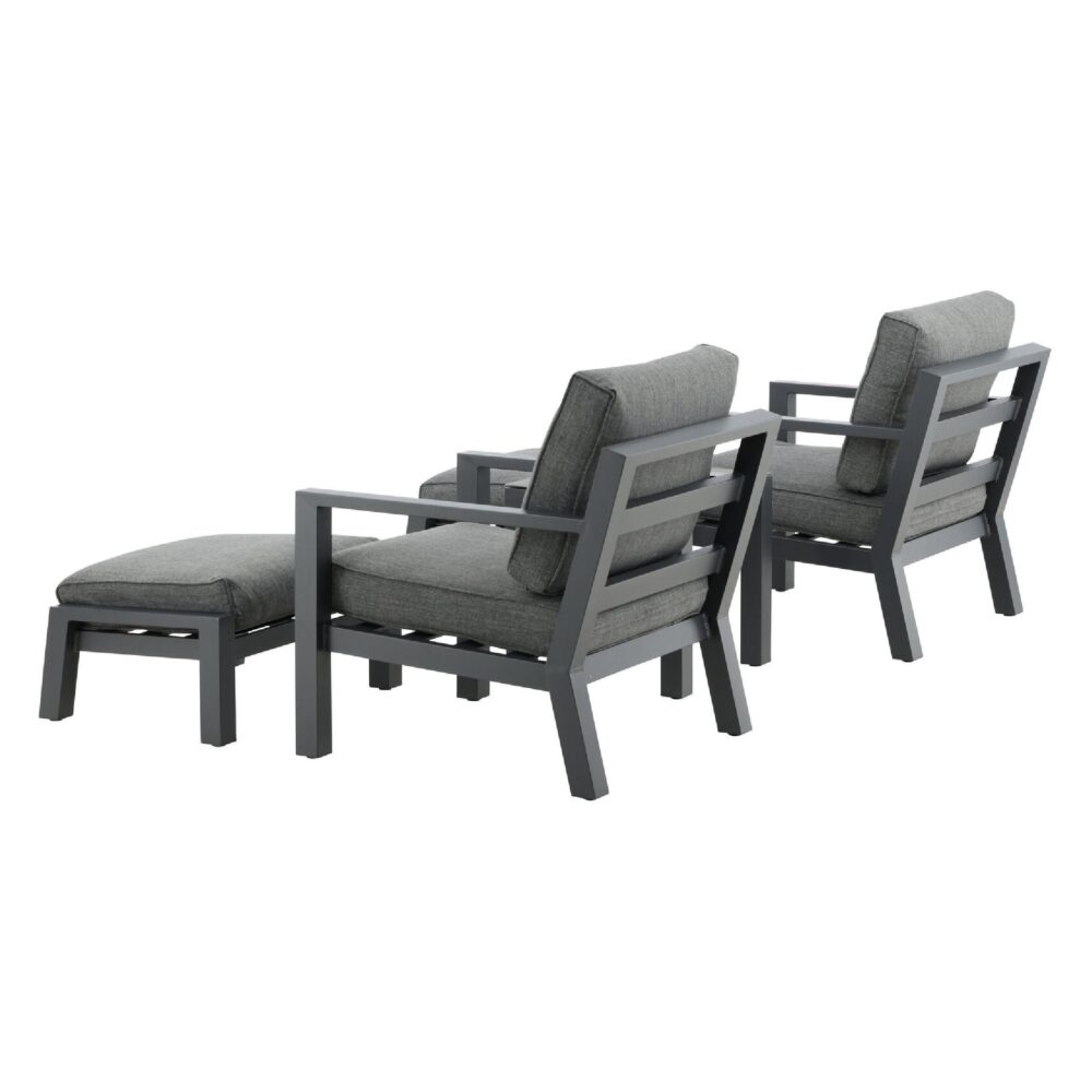 aluminium loungeset balkon zwart afbeelding 5
