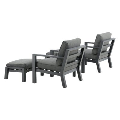 aluminium loungeset balkon zwart afbeelding 5