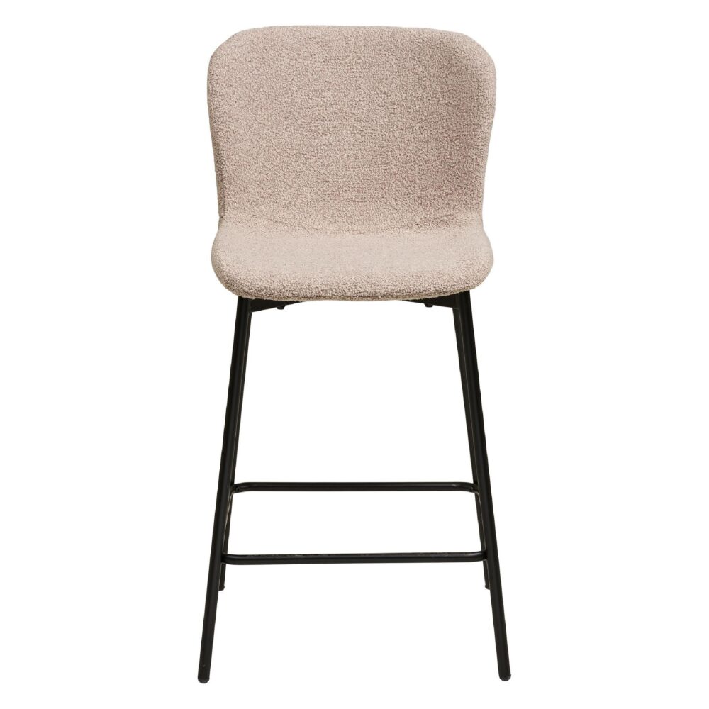 bouclé barkruk met rugleuning Lano afbeelding 2