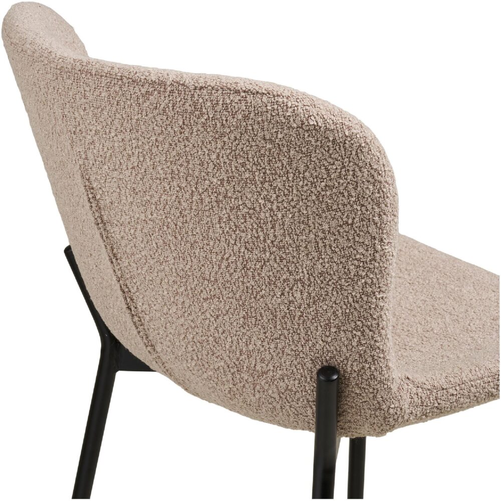 bouclé barkruk met rugleuning Lano afbeelding 5