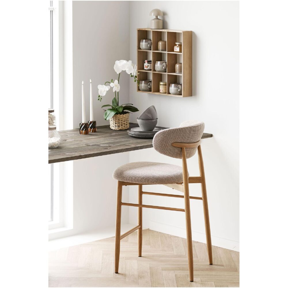 beige barkrukken met rugleuning Olan afbeelding 6