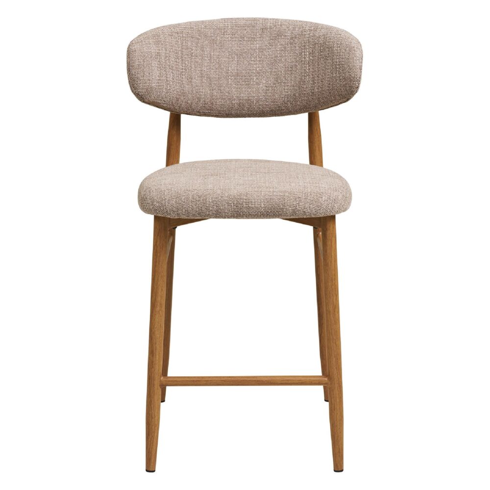 beige barkrukken met rugleuning Olan afbeelding 2