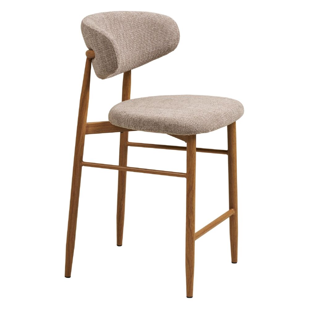 beige barkrukken met rugleuning Olan afbeelding 3