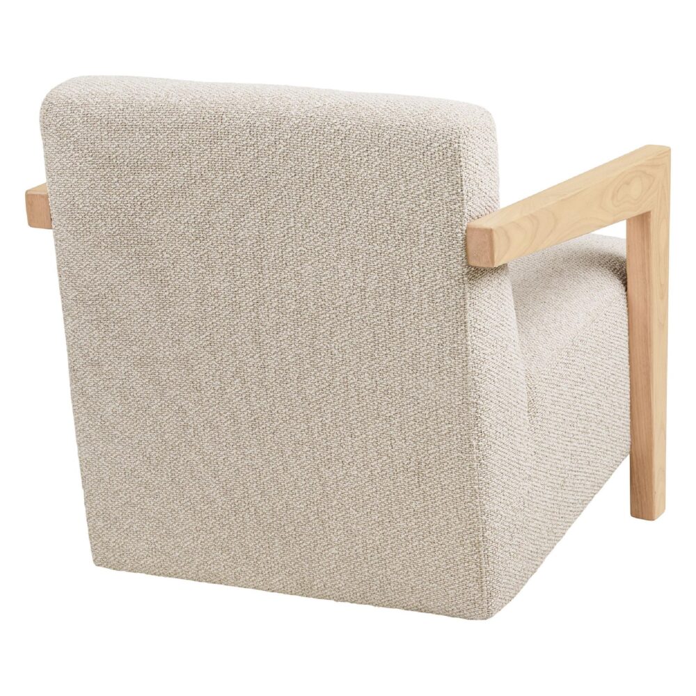 eiken beige lounge fauteuil met armleuning afbeelding 4