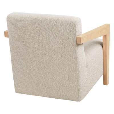 eiken beige lounge fauteuil met armleuning afbeelding 4