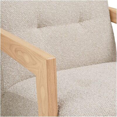 eiken beige lounge fauteuil met armleuning afbeelding 5