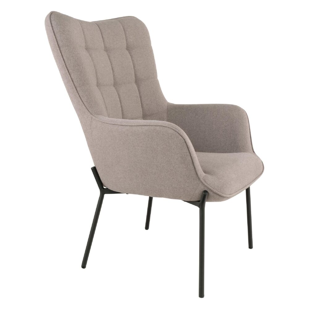 grijze fauteuil met zwarte poten afbeelding 3