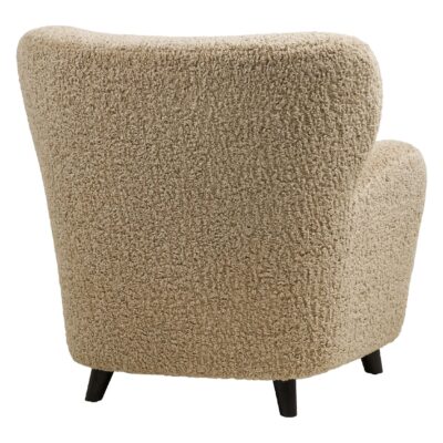 lichtbruine bouclé lounge fauteuil afbeelding 4