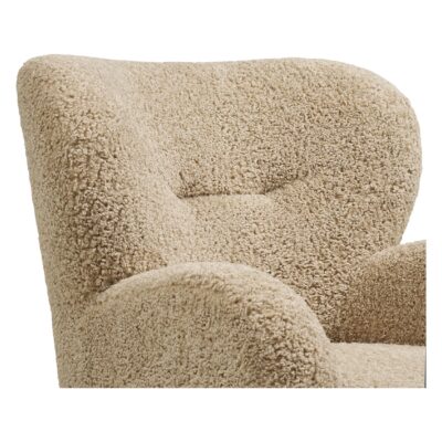 lichtbruine bouclé lounge fauteuil afbeelding 5
