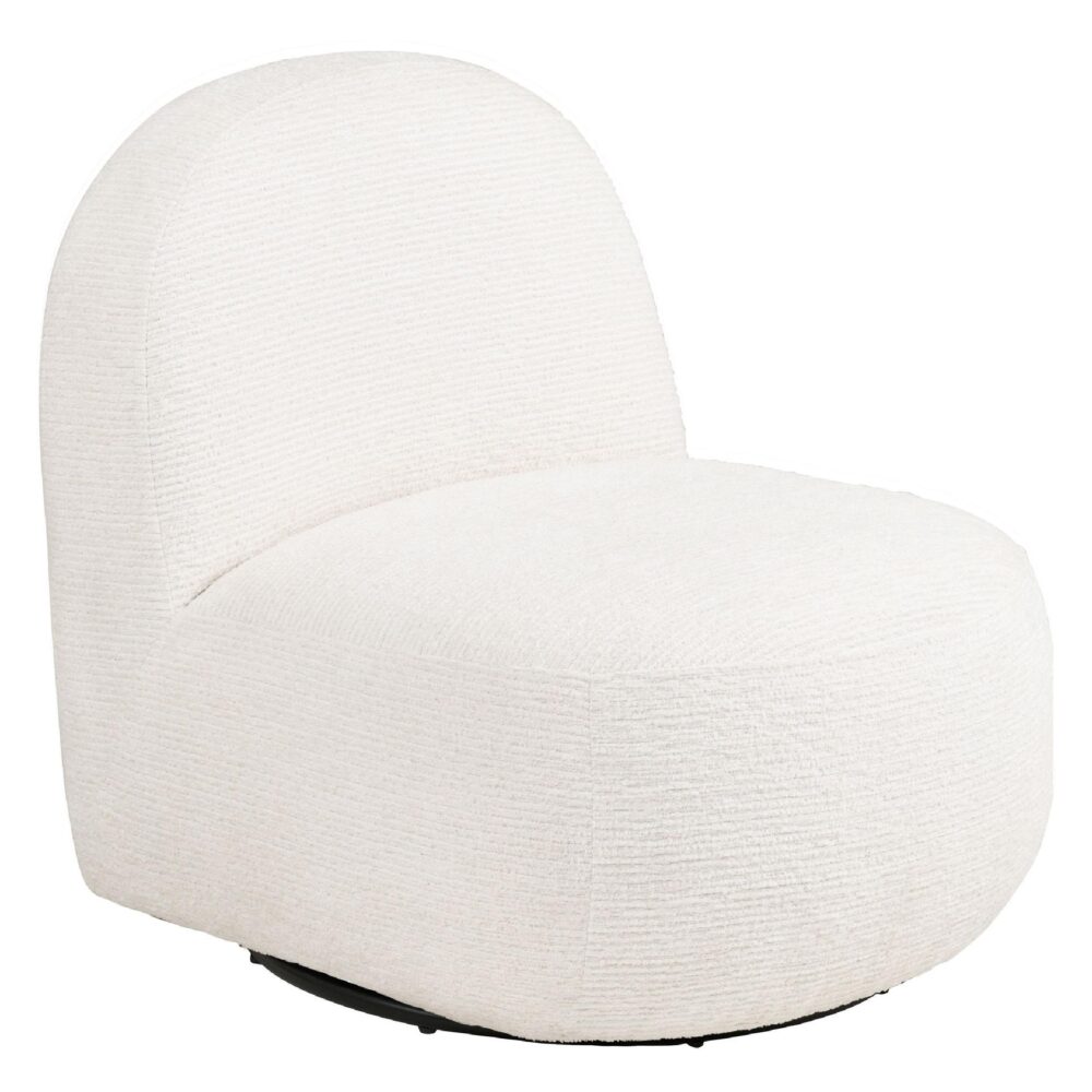 off white draaifauteuil lounge stoel afbeelding 1