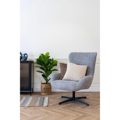 donkergrijze draaibare lounge stoel afbeelding 6