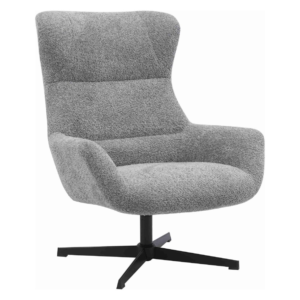 donkergrijze draaibare lounge stoel afbeelding 1