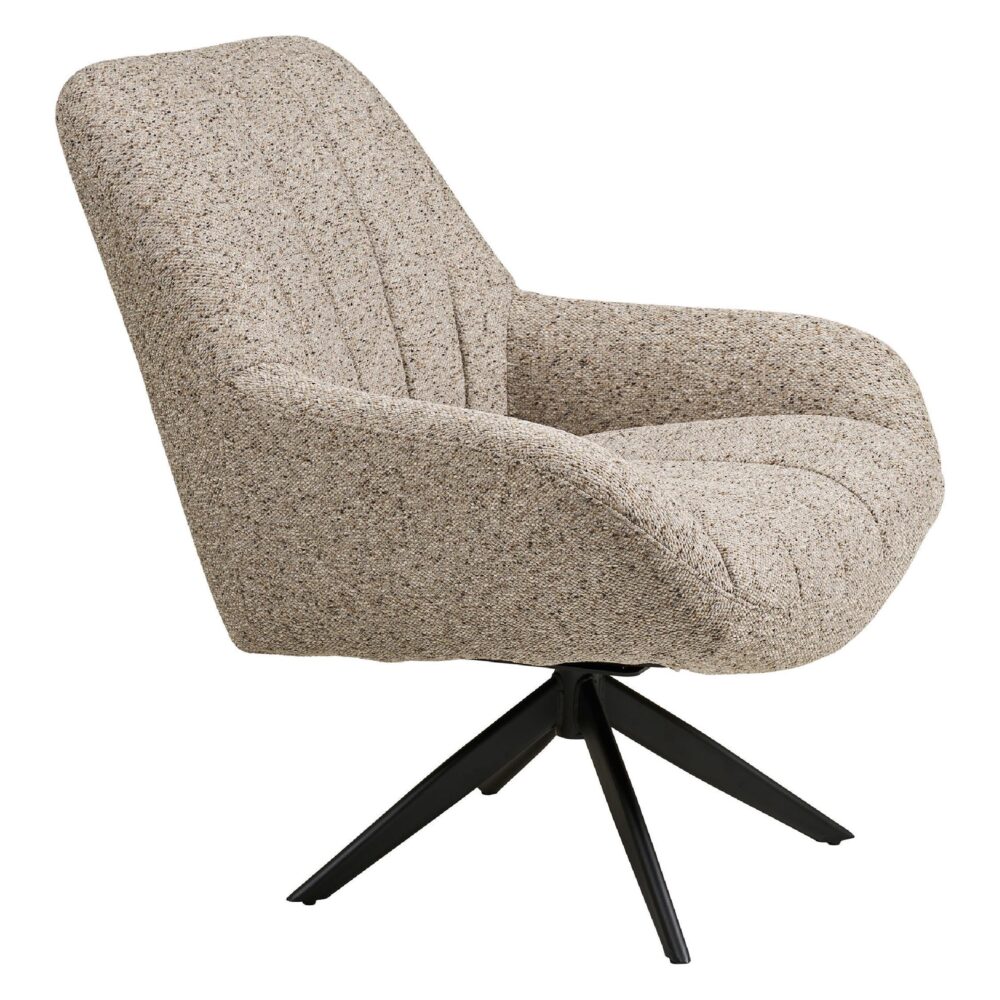 grijze draaifauteuil met zwarte poten afbeelding 3