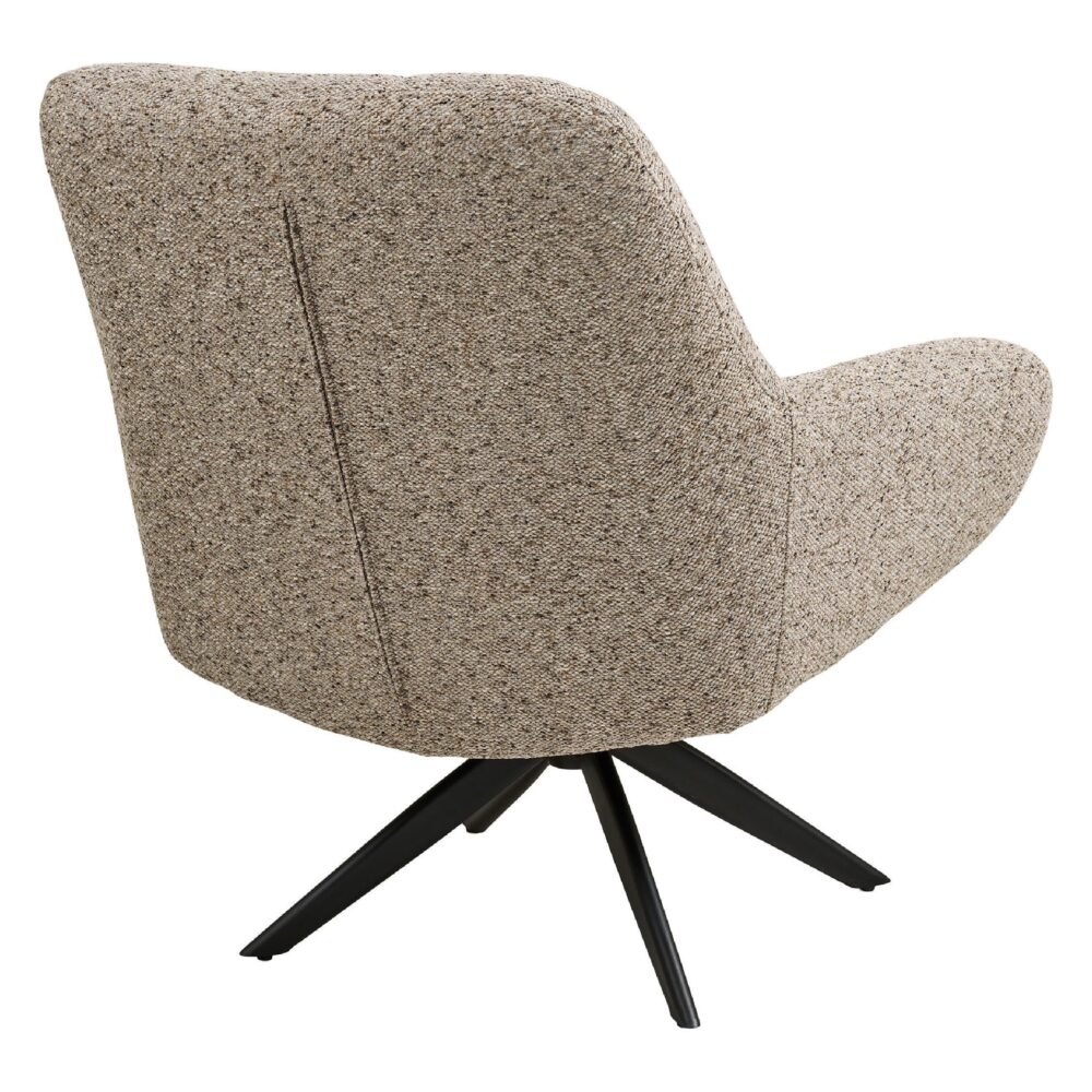 grijze draaifauteuil met zwarte poten afbeelding 4