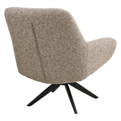 grijze draaifauteuil met zwarte poten afbeelding 4