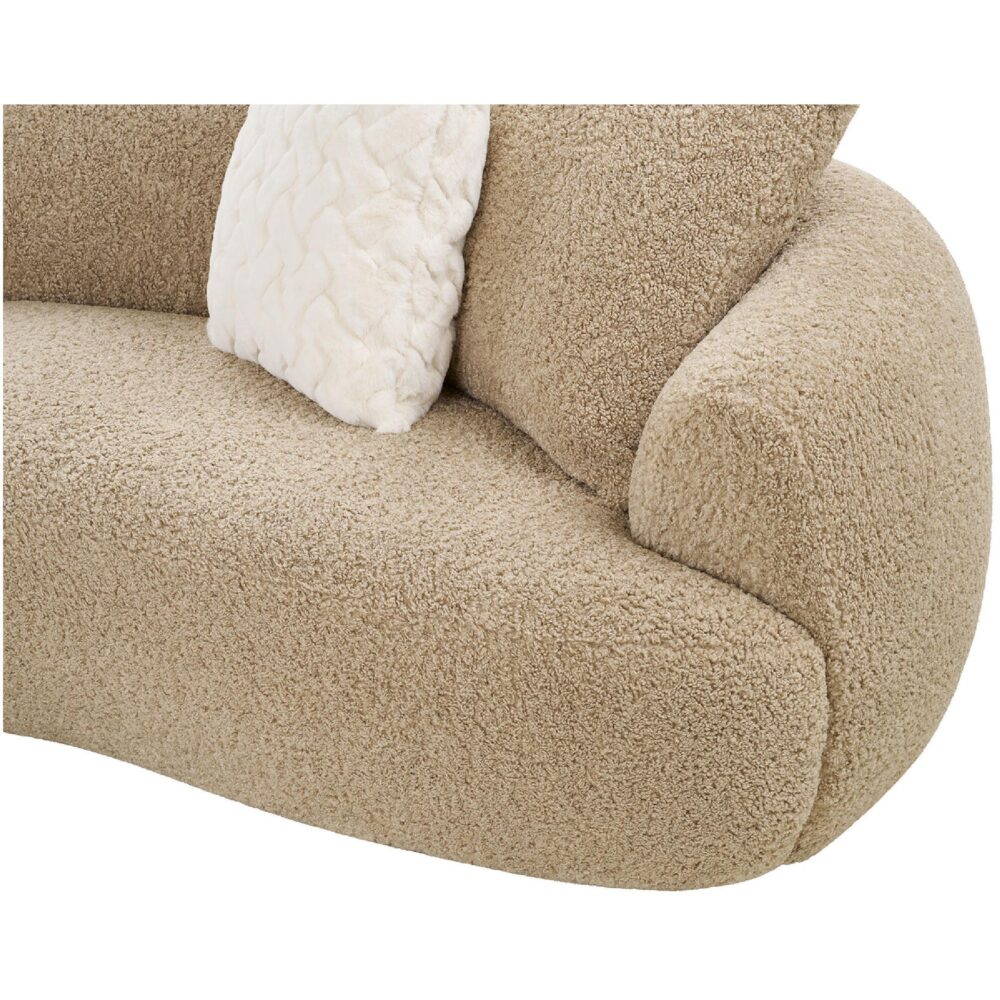 lichtbruine loungebank met kussens afbeelding 3