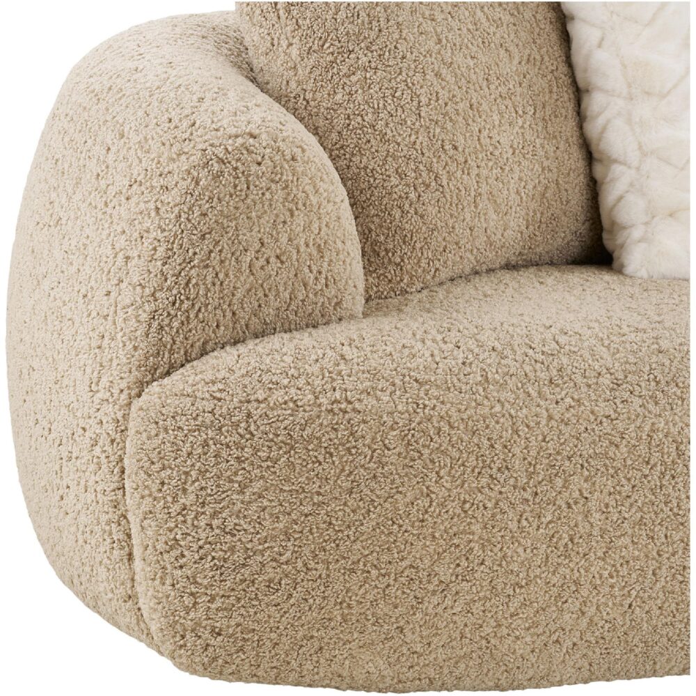 lichtbruine loungebank met kussens afbeelding 4