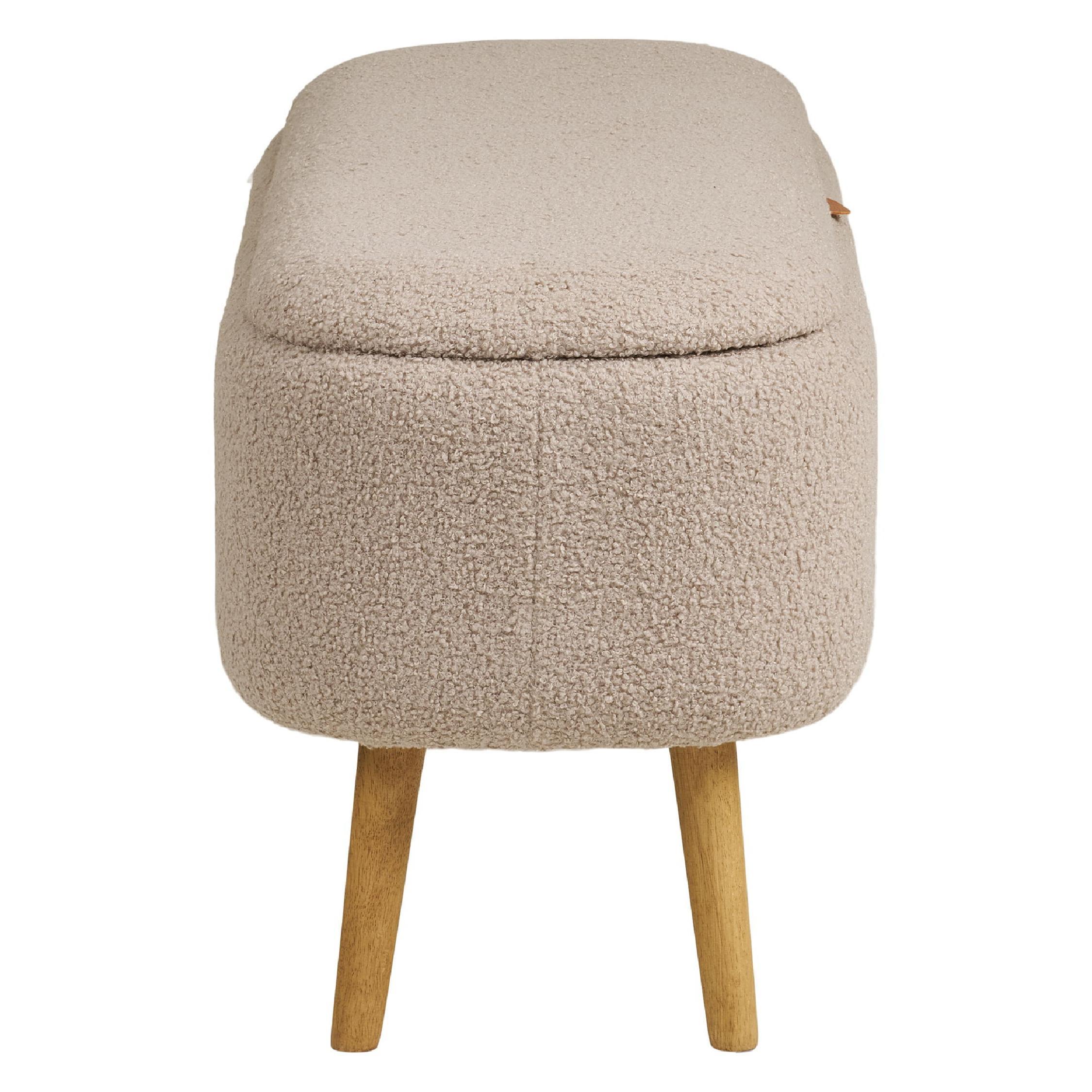beige bouclé halbank met opbergruimte afbeelding 6
