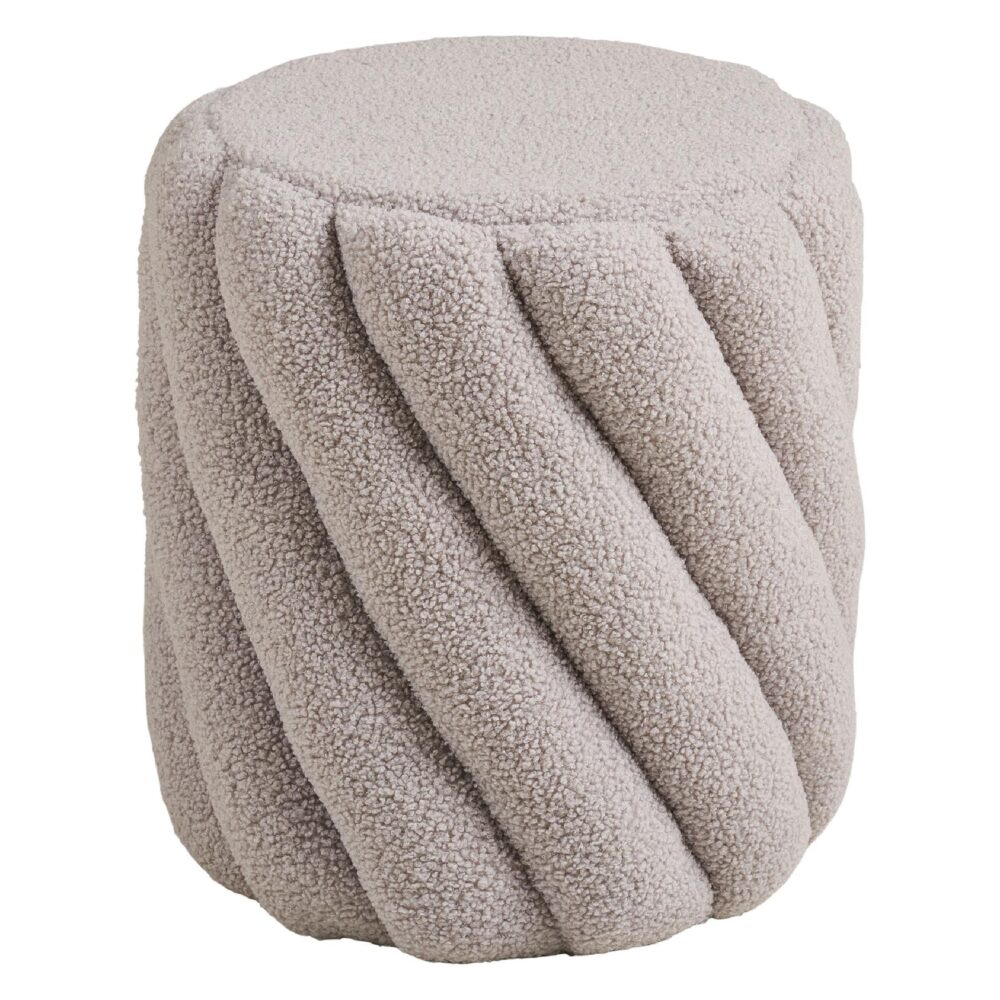 grijze ronde poef hocker afbeelding 1