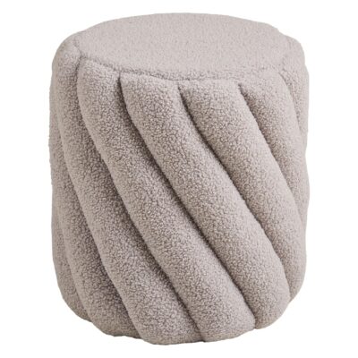 grijze ronde poef hocker afbeelding 1