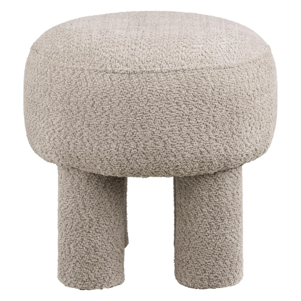 lichtgrijze ronde poef 43x43 cm afbeelding 2