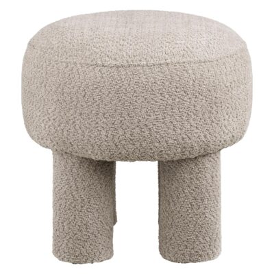 lichtgrijze ronde poef 43x43 cm afbeelding 2