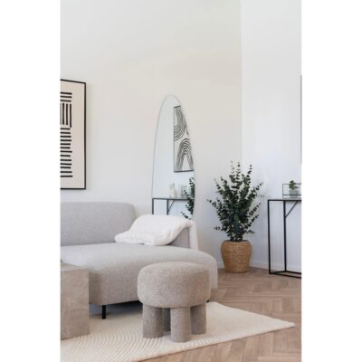 lichtgrijze ronde poef 43x43 cm afbeelding 6