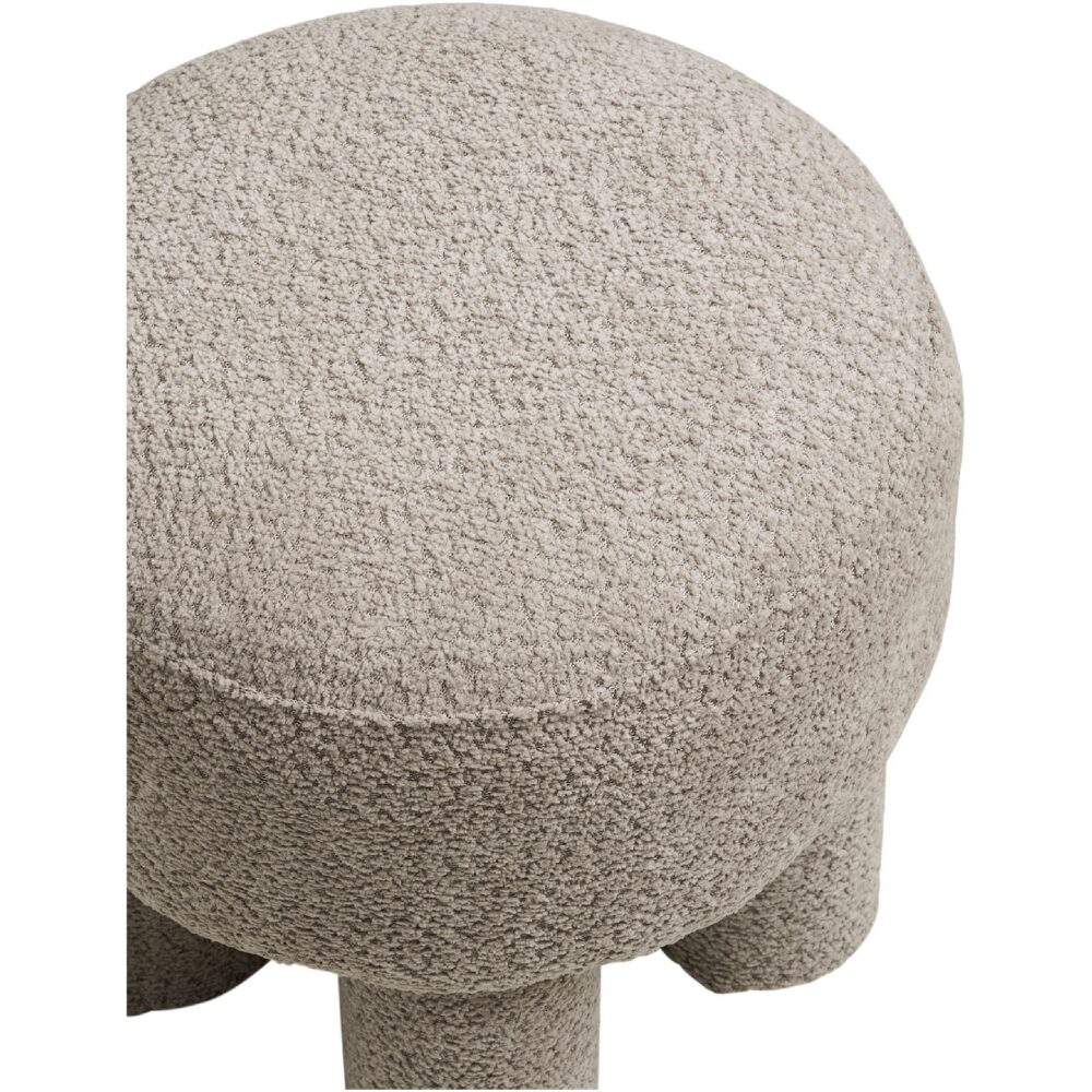 lichtgrijze ronde poef 43x43 cm afbeelding 3