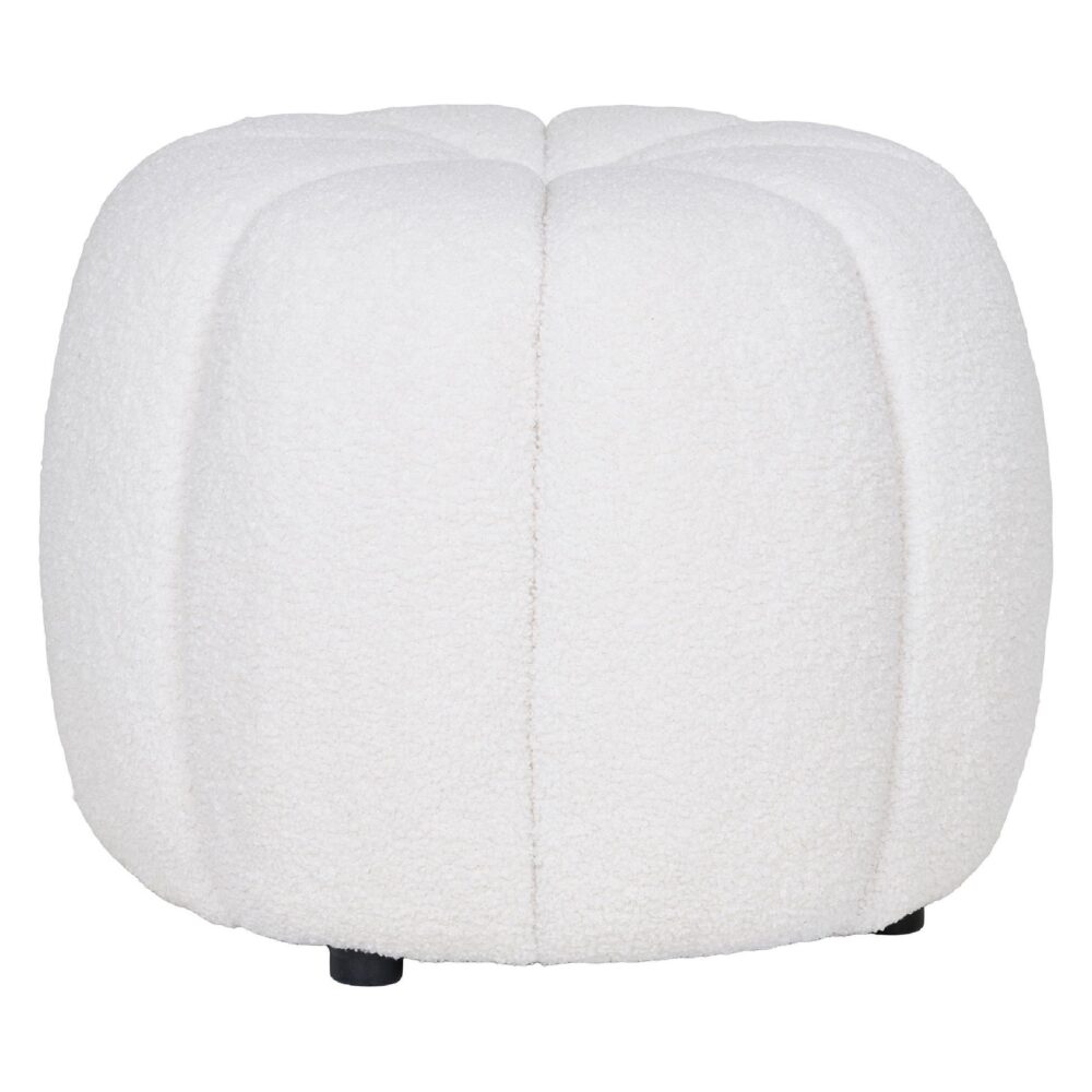 ronde off white poef afbeelding 2
