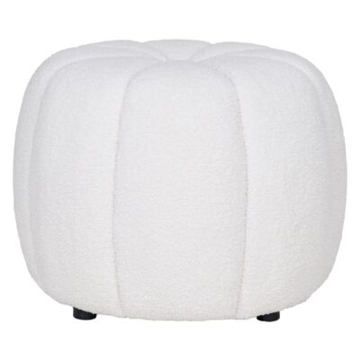 ronde off white poef afbeelding 1