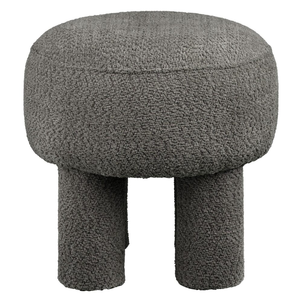 ronde antraciet poef hocker afbeelding 2