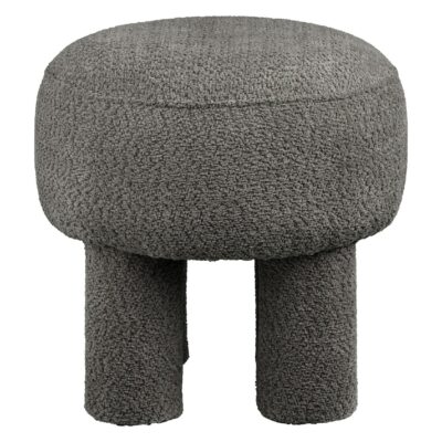 ronde antraciet poef hocker afbeelding 2