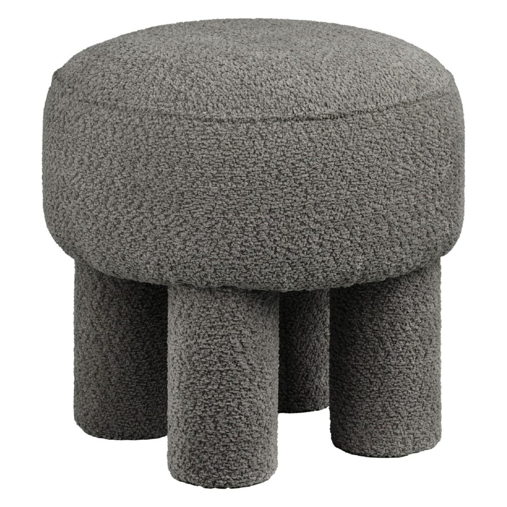 ronde antraciet poef hocker afbeelding 1