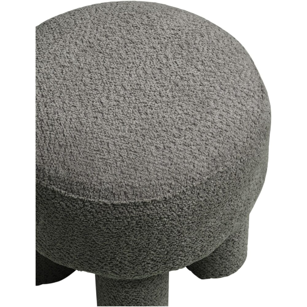 ronde antraciet poef hocker afbeelding 3