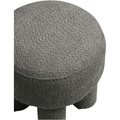 ronde antraciet poef hocker afbeelding 3