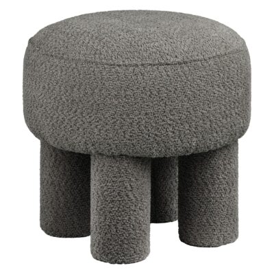 ronde antraciet poef hocker afbeelding 1