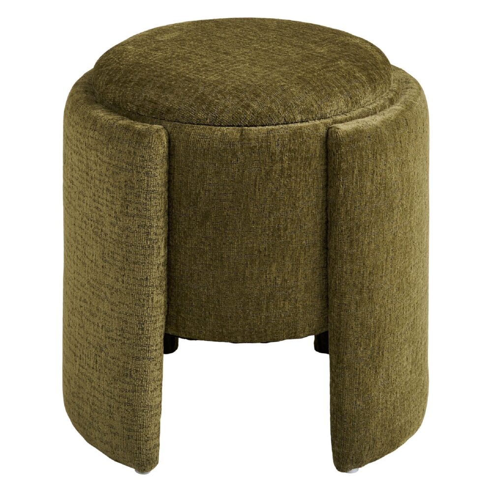 groene ronde poef voetenbank afbeelding 2