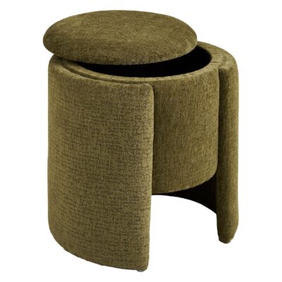 groene ronde poef voetenbank afbeelding 3