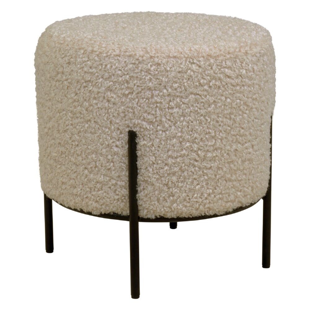 ronde teddy poef grijsbruin afbeelding 1