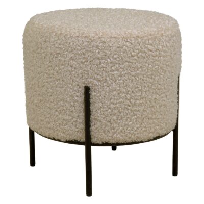 ronde teddy poef grijsbruin afbeelding 1