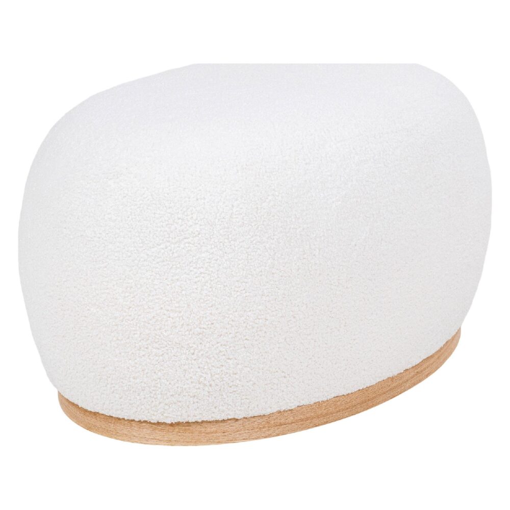 witte bouclé poef rechthoekig afbeelding 3