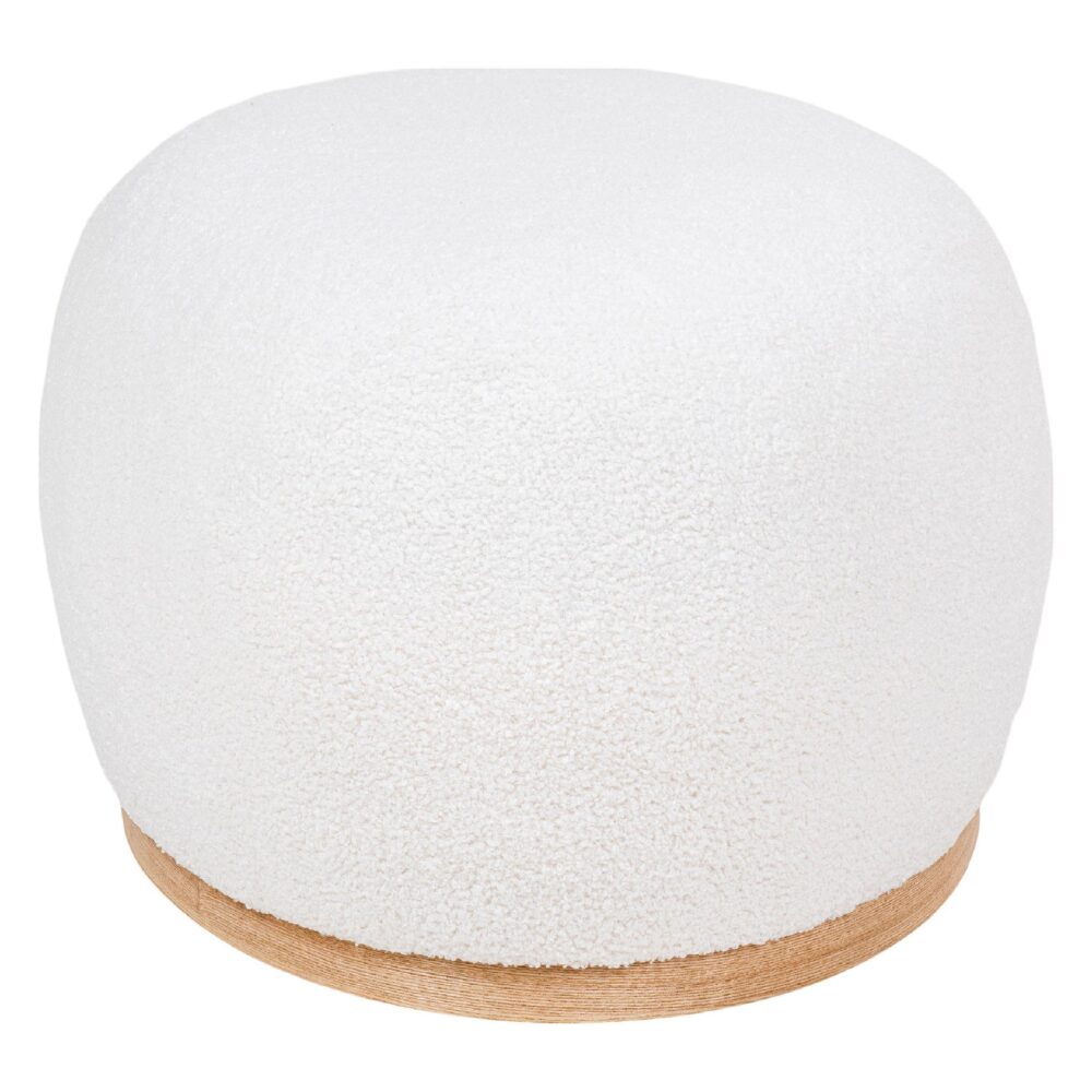 witte bouclé poef rechthoekig afbeelding 4