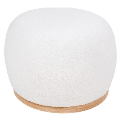witte bouclé poef rechthoekig afbeelding 4