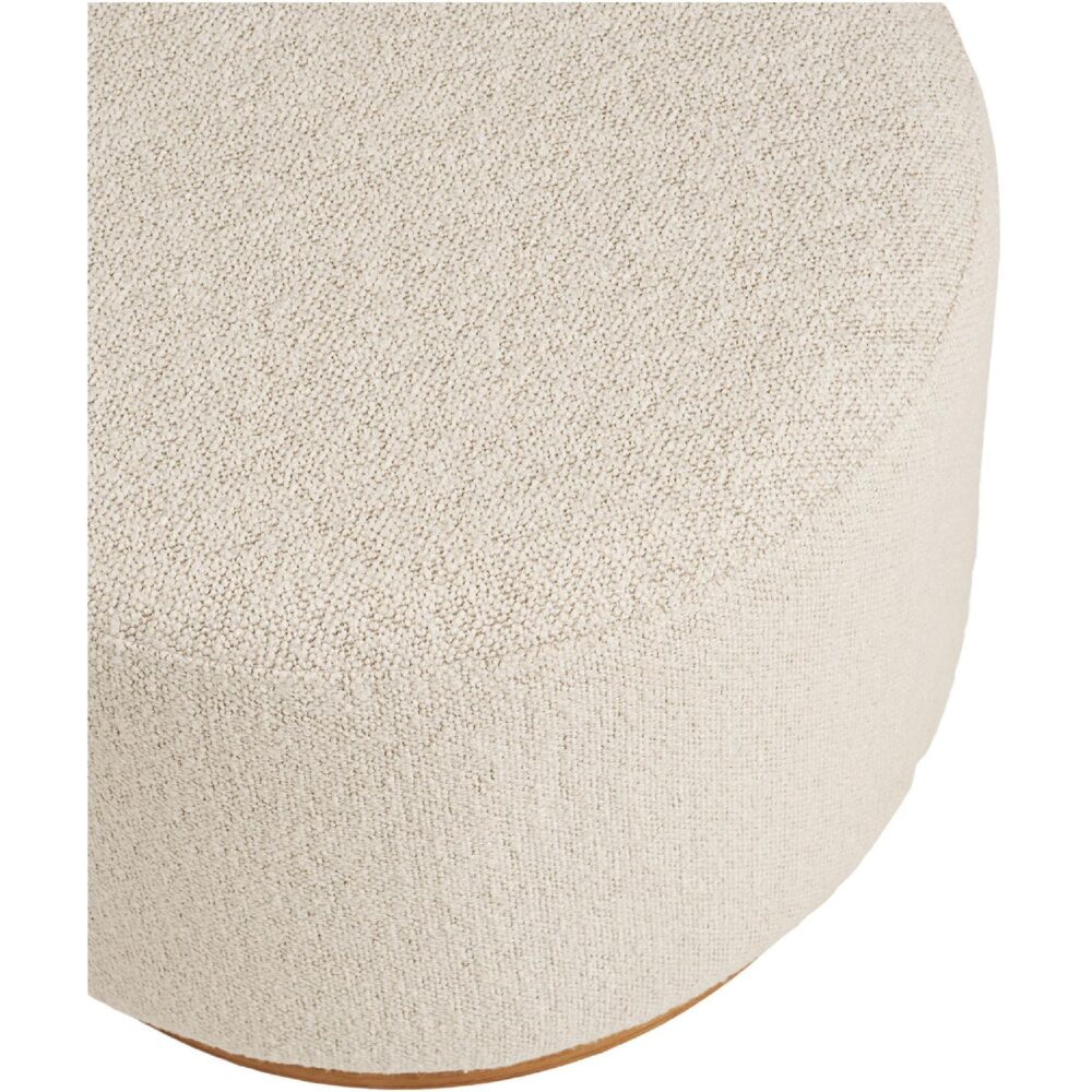 beige ronde poef hocker afbeelding 2
